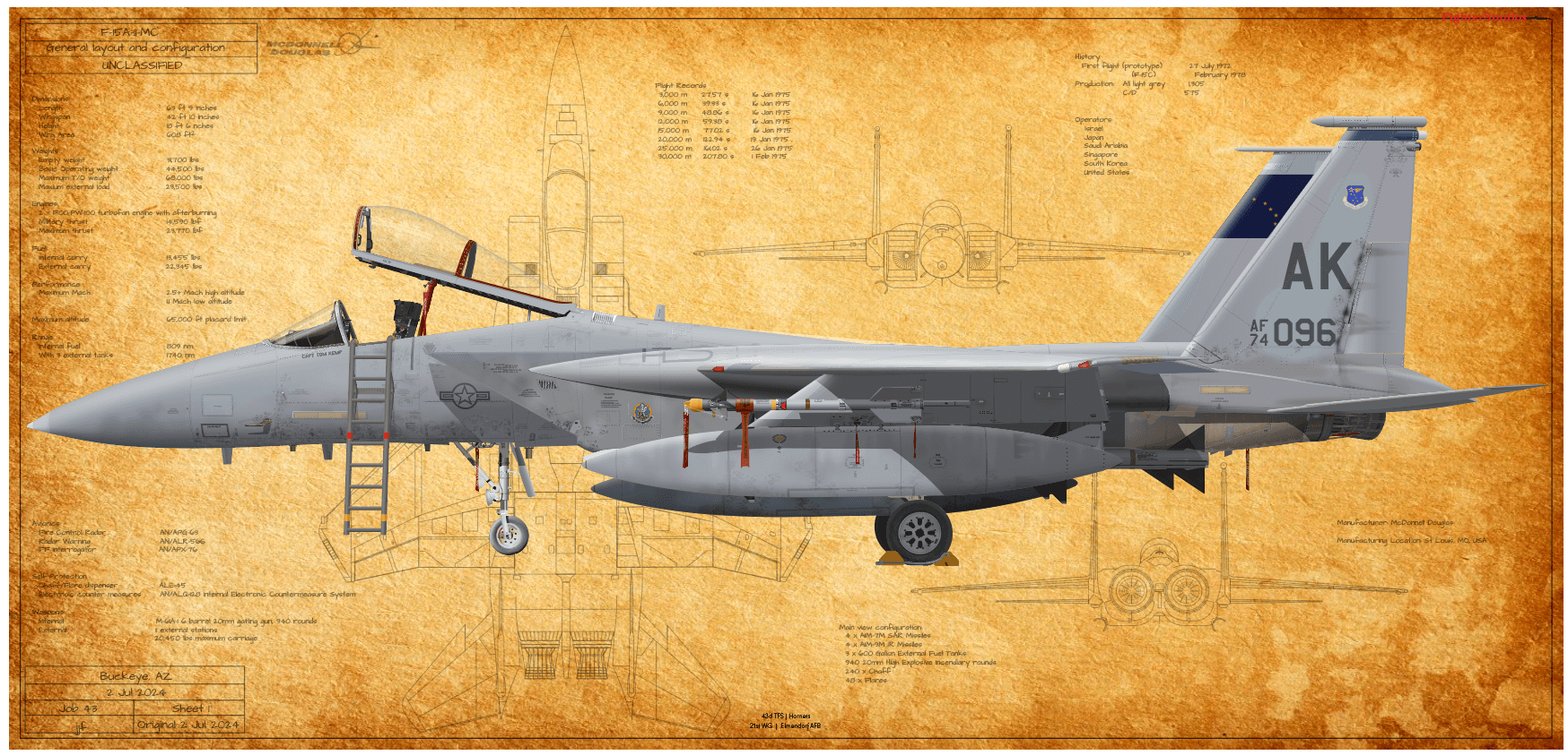 Alaska Air Command — F-15 Eagle Fine Art Aircraft Profile Prints